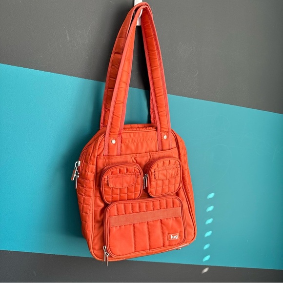 Lug Quilted Orange Backpack - Picture 2 of 15